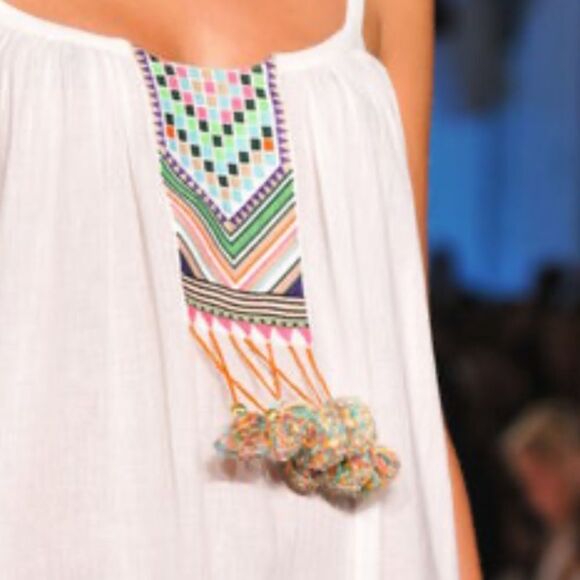 Mara Hoffman White Multicolor Accents Maxi Dress Large as seen on Runway Large - Picture 3 of 16